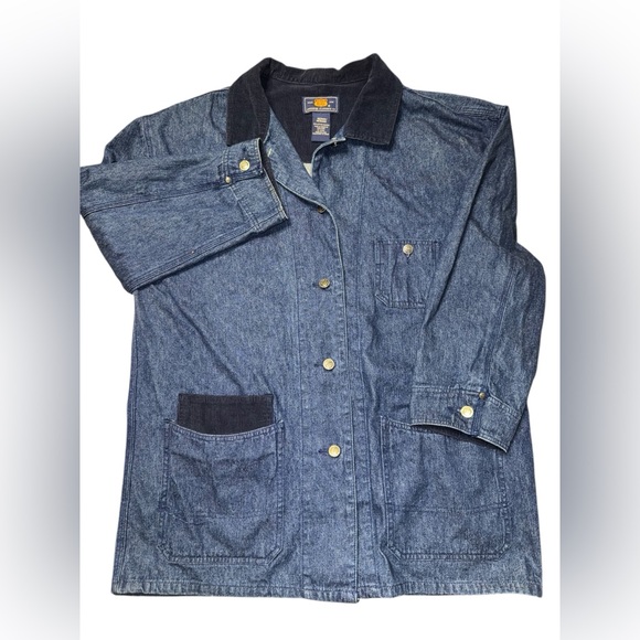Route 66 Vintage 90s Workwear Denim Chore Coat Prison Jean Jacket Unlined Medium - Picture 2 of 10